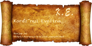 Korényi Evelina névjegykártya